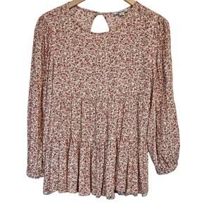 American Eagle Tiered Long Sleeve Top Blouse Women's XS Cottagecore Fairy Boho